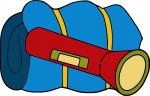 Sleeping Bag and Flashlight