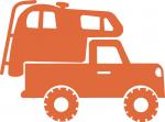 Truck with Camper Silhouette