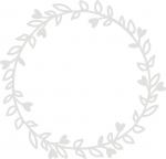 Hearts and Leaves Wreath Silhouette