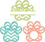 Chevron Paw Print Monograms