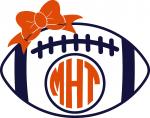 Tailgate Collection:  Monogram Football with Bow