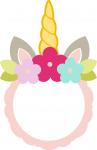 Unicorn Flowers Monogram Frame