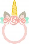 Unicorn Roses Monogram Frame