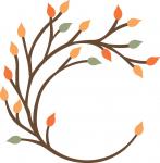 Fall Leaves Circle Frame