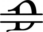 Gothic Split Monogram Font: D