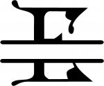 Gothic Split Monogram Font: E