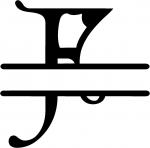 Gothic Split Monogram Font: F