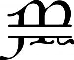 Gothic Split Monogram Font: M