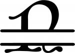 Gothic Split Monogram Font: N