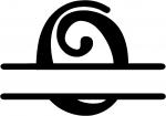 Gothic Split Monogram Font: O