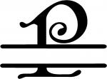 Gothic Split Monogram Font: P