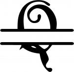 Gothic Split Monogram Font: Q