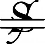 Gothic Split Monogram Font: S