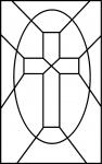 Stained Glass Cross Single Stroke