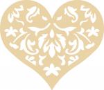 Damask Filigree Heart Solid