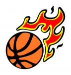 Basket Ball with flames