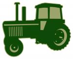 Green Tractor Silhouette
