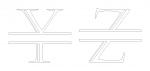 Split Letter Monogram Roman Style YZ