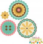 Layered Flower Set of 4