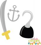 Pirate Sword Hook and Anchor