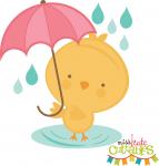 Chick Holding Umbrella