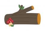 Forest Log with Mushroom