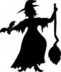 Witch with Bat Silhouette