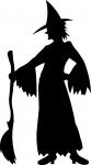 Witch with Broom Silhouette