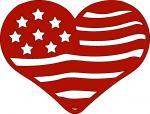 American Flag Heart Silhouette
