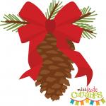 Pinecone with Ribbon