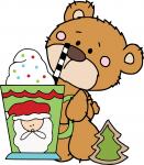 Bear with Santa Cup and Cookie