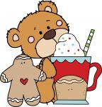 Bear with Gingerbread Man and Drink
