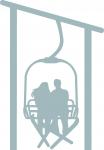 Ski Couple on Lift Silhouette