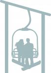 Snowboard Couple on Lift Silhouette