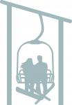 Skier and Snowboarder on Ski Lift Silhouette 2