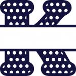 Split Letter Monogram Collection: Tall K