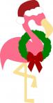 Christmas Flamingo with Wreath