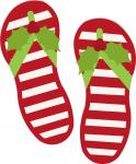 Holly Candy Cane Striped Sandals