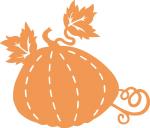 Pumpkin with Swirly Vines Silhouette