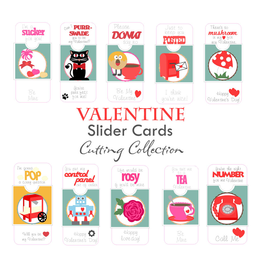 Valentine Slider Cards Cutting Collection