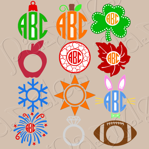Holidays and Seasons Monograms Cutting Collection