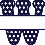 Split Letter Monogram Collection: Tall W