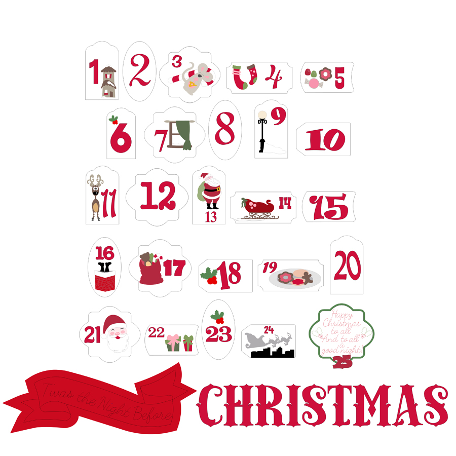 Christmas Advent Tags Cutting Collection