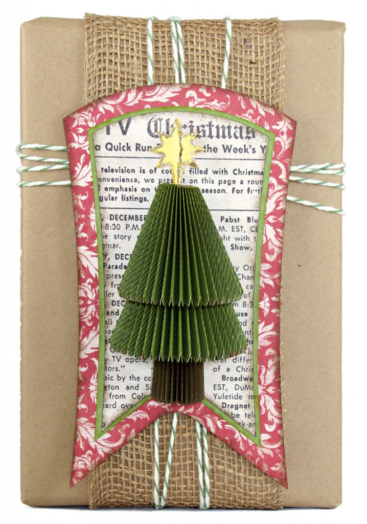 12 Days of Gift Wrapping, Day 7: Pleated 3D Tree Gift Tag