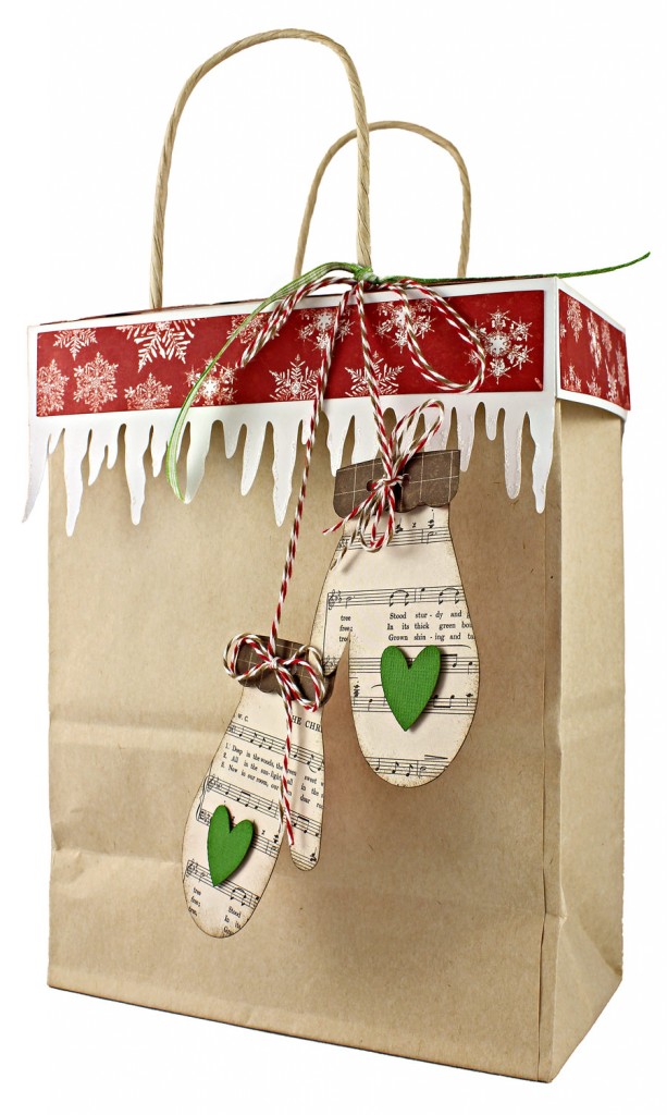 12 Gifts of Christmas, Day 3: Kraft Gift Bag Topper with Mittens