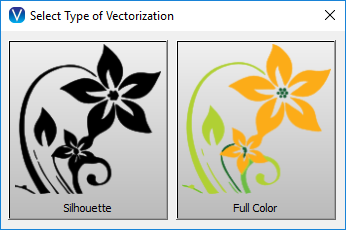 Use the vectorization tool to create silhouette and full color designs from images.