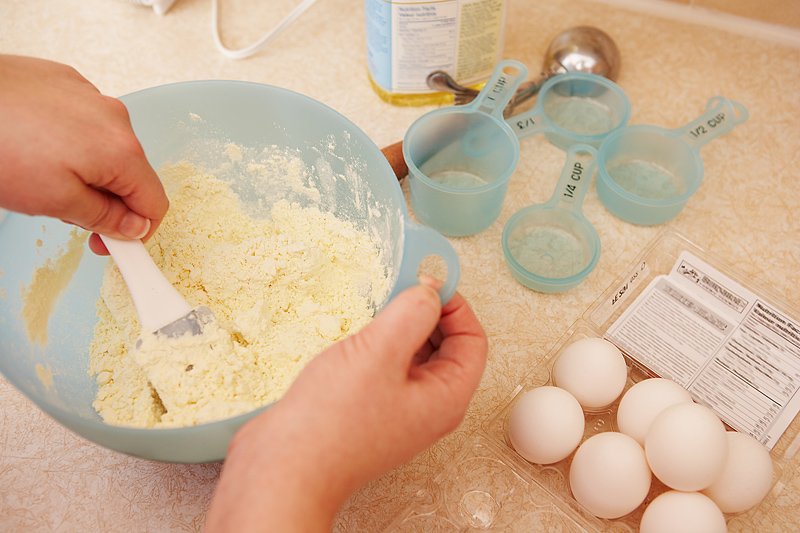 Mixing and baking in the kitchen