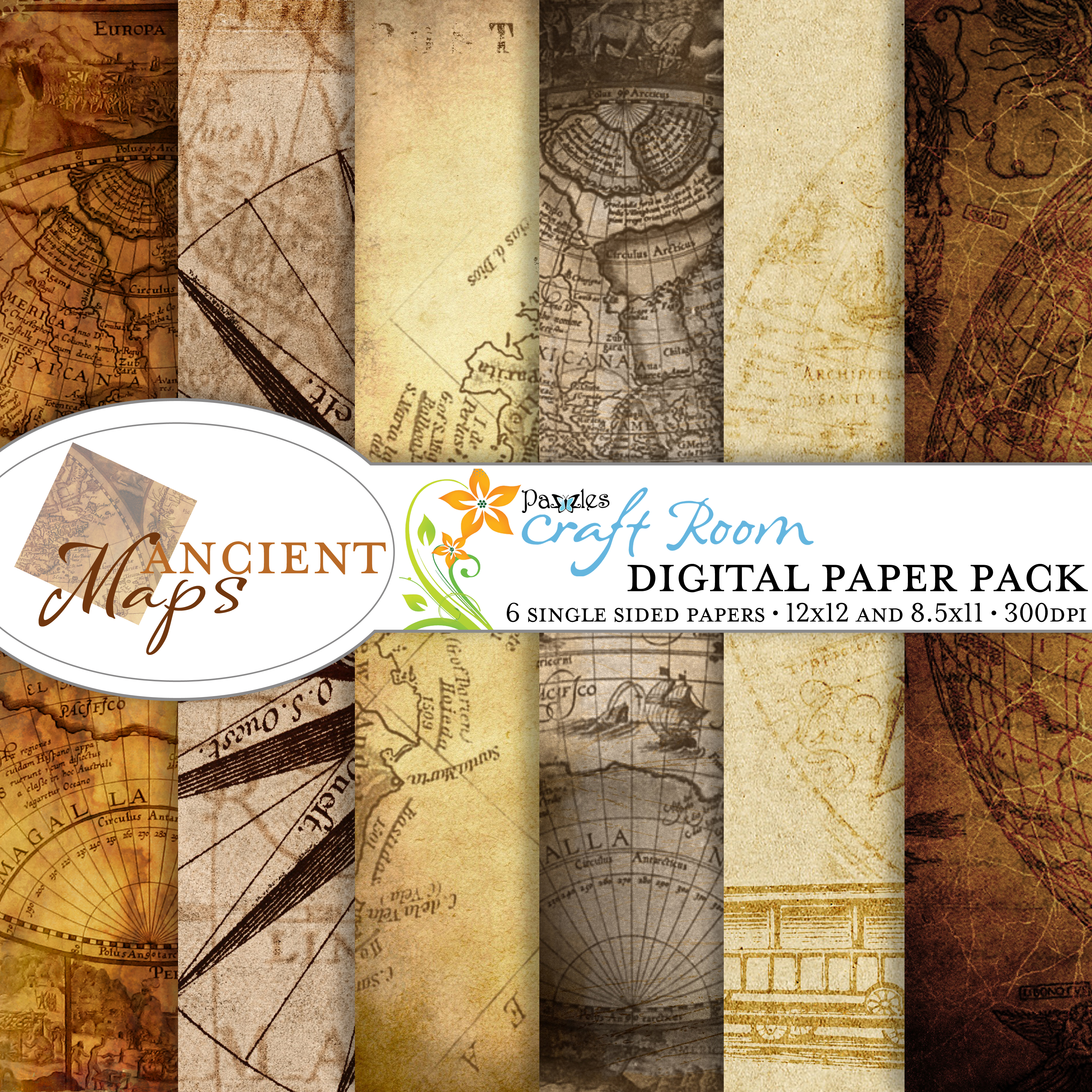 Antique Sheet Music Digital Paper Pack - Pazzles Craft Room