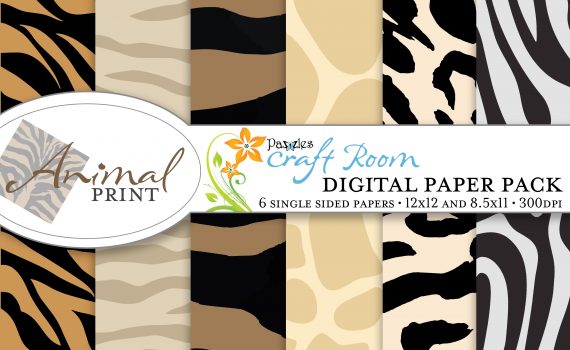 Pazzles Animal Print Digital Paper with instant download.
