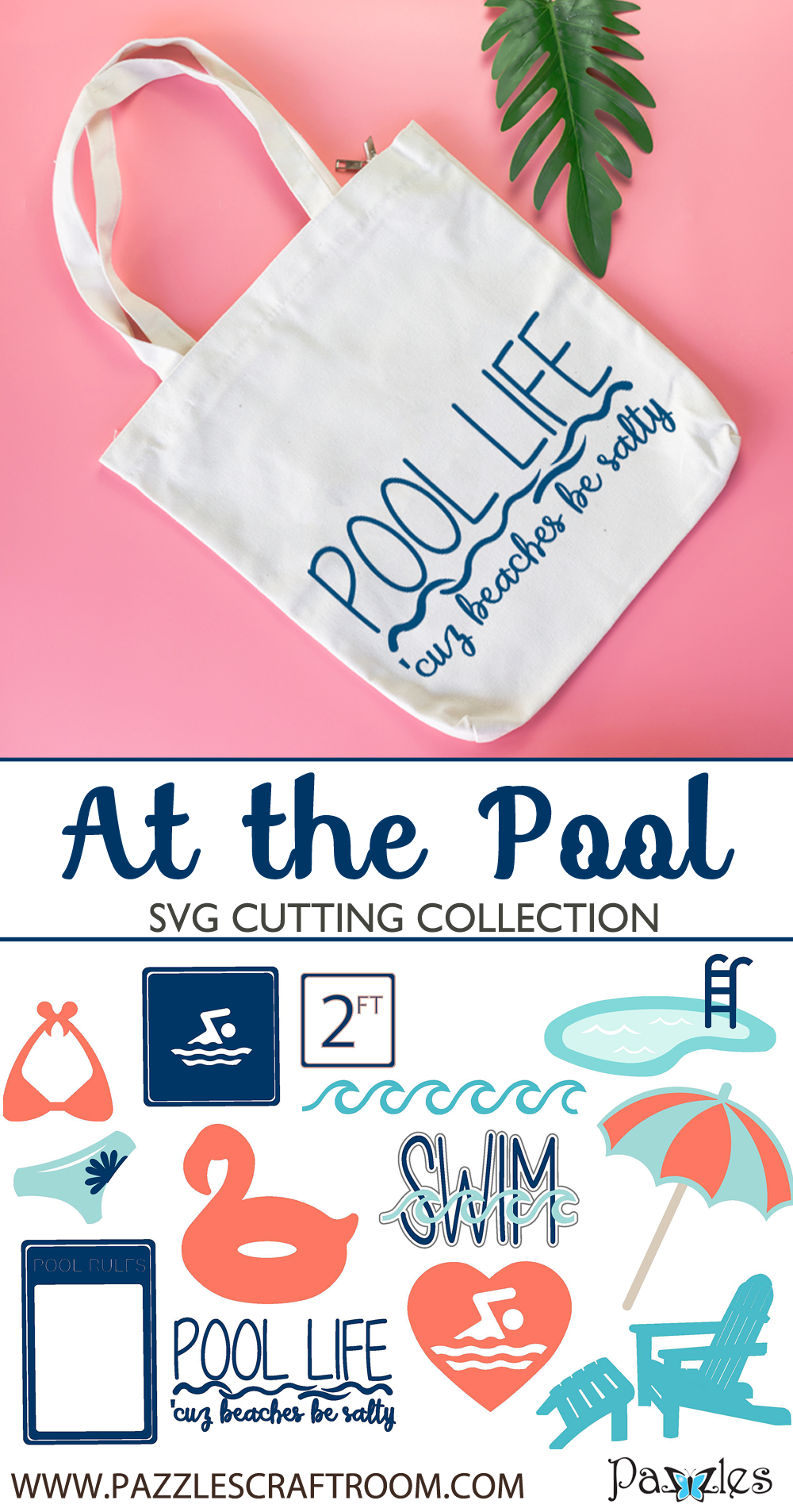 At the Pool cutting collection with instant download in SVG, AI, and WPC. 